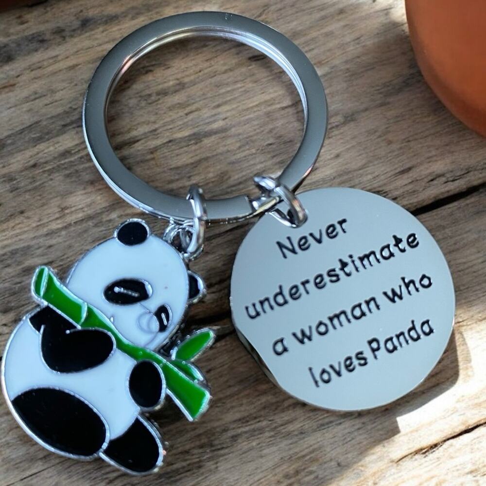 Funny Panda Charm Keychain Jewelry  Panda Lover Keychain Keyring NIP